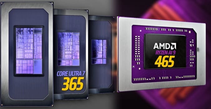 بنچمارک لو رفته از پردازندههای جدید اینتل Core Ultra 7 365 و AMD Ryzen AI 9 465