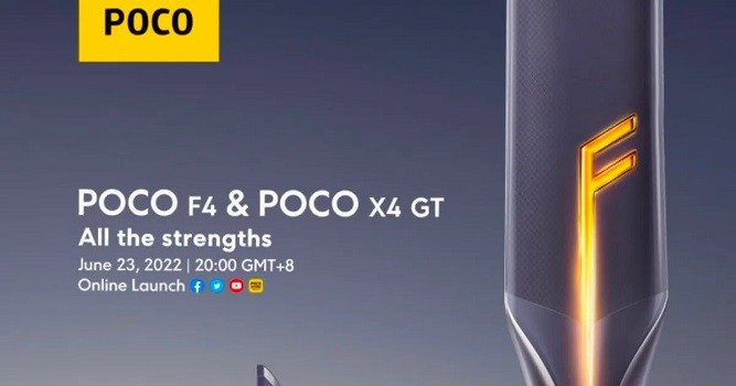 تیزر رونمایی از گوشی های POCO X4 GT و POCO F4 5G