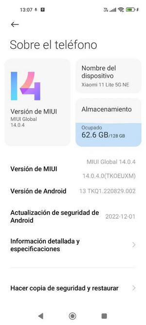 اندروید 13 با miui 14 برای xioami 11 lite 5g ne