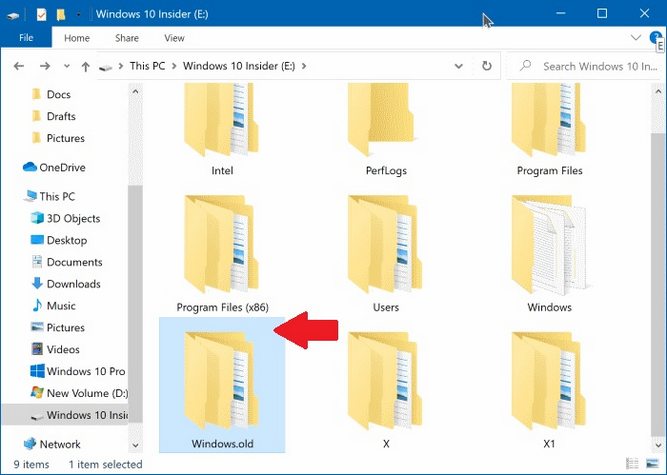 آموزش حذف پوشه Windows.old