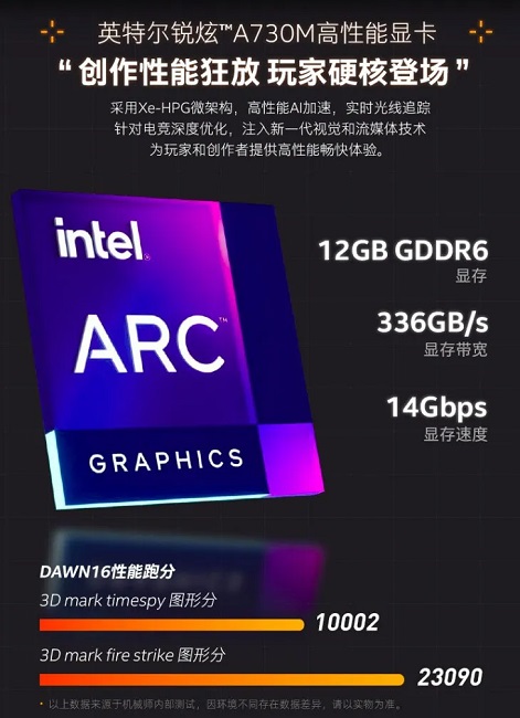 گرافیک Arc A730M اینتل 