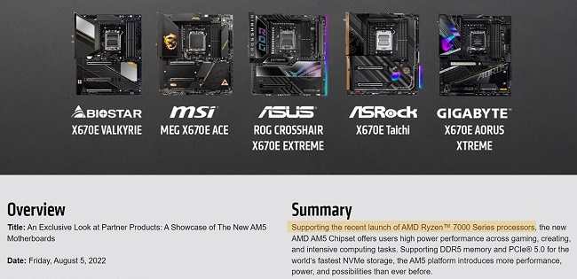 زمان معرفی پردازنده های  سری AMD Ryzen 7000