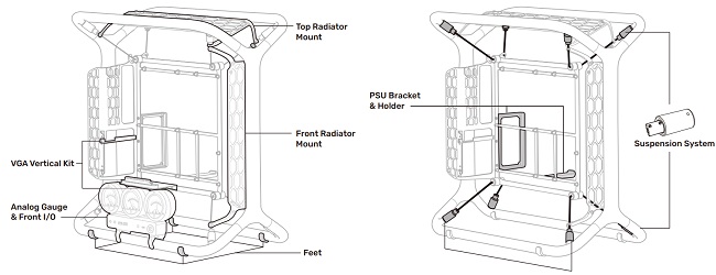 کیس لاکچری فیبرکربن EVGA E1