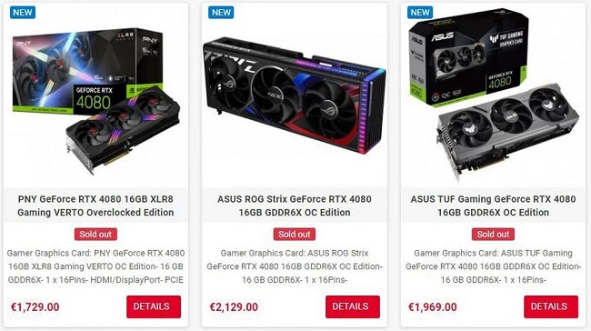 قیمت کارت گرافیک RTX 4080 16GB