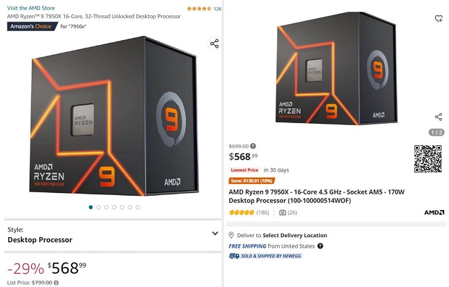 کاهش قیمت پردازنده‌های AMD Ryzen 7000