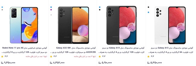 افزایش قیمت و گرانی گوشی