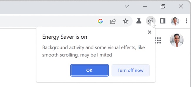 مد Energy Saver در مرورگر کروم
