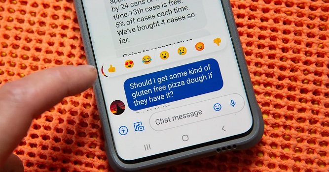 واکنش با تمامی اموجی ها در پیام رسان Google Messages