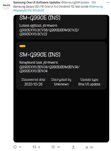 آپدیت galaxy s21 fe