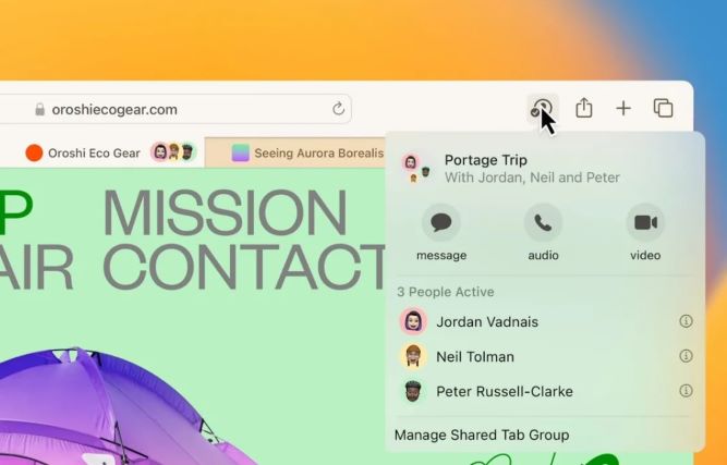 ویژگی Shared Tab Groups