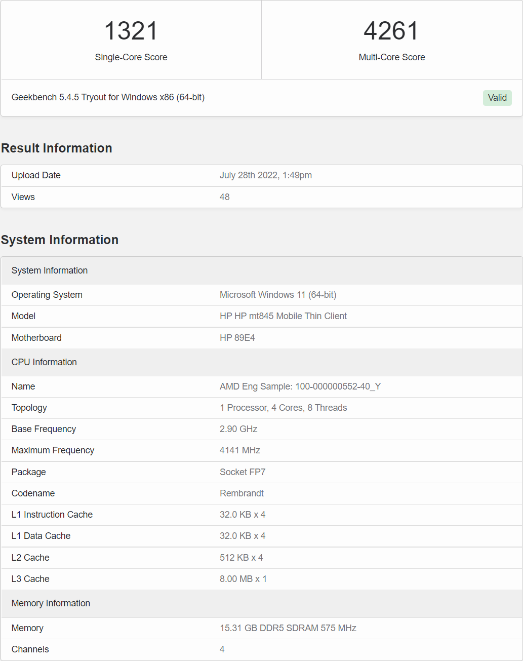 پردازنده چهار هسته‌ای Rembrandt