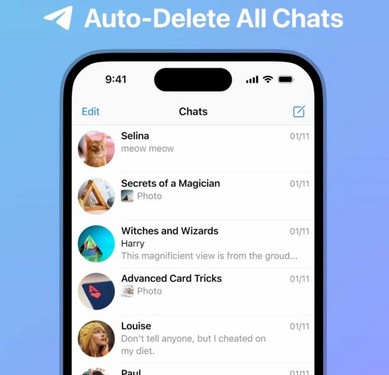تایمر حذف سراسری پیامها در تلگرام