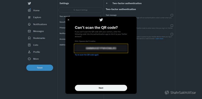 فعالسازی رمز دو مرحله ای در توئیتر