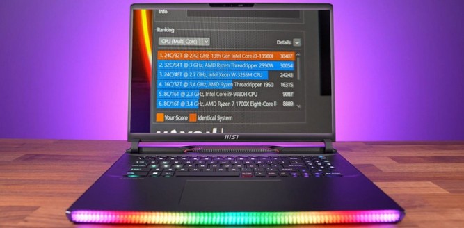 پردازنده 24 هسته ای Core i9-13980HX اینتل در بنچمارک Cinebench R23