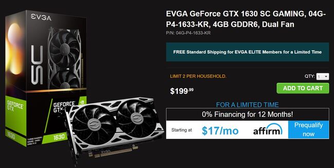 کارت گرافیک EVGA GTX 1630