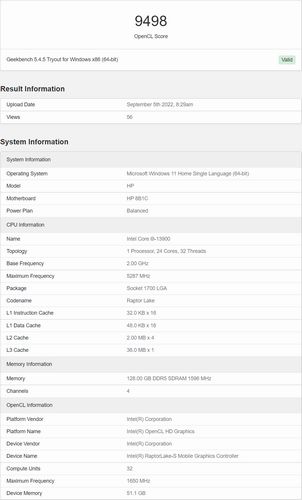امتیاز بنچمارک پردازنده گرافیکی مجتمع اینتل