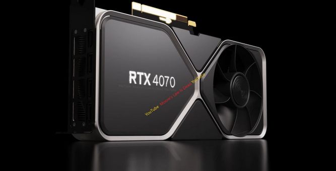 رندر کارت گرافیک RTX 4070 با دو فن