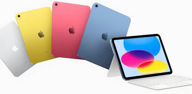 تبلت آیپد 2022 در رنگ های مختلف خودنمایی می کند