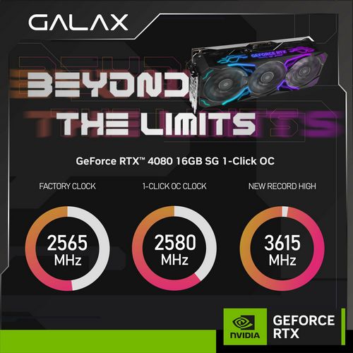 اورکلاک کارت گرافیک RTX 4080 برند GALAX