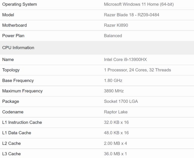 مشخصات پردازنده i9 13900k