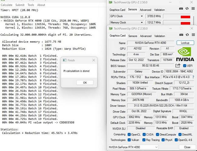اورکلاک کارت گرافیک RTX 4090 HOF تا 3.7 گیگاهرتز