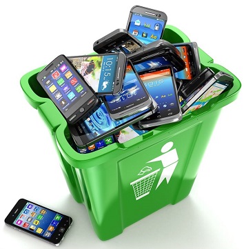 E-Waste-cell-phones بازیافت دستگاه‌ها الکترونیکی و گوشی‌های قدیمی