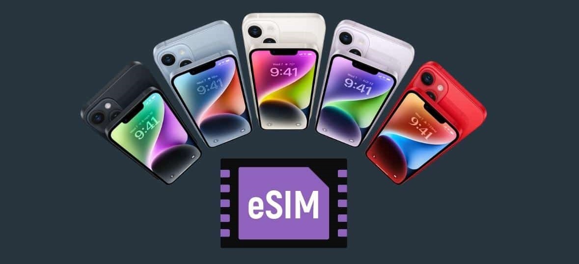 نصب سیم‌کارت فیزیکی روی گوشی آیفون ۱۴ مدل  eSIM