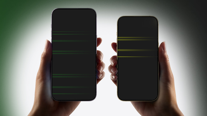 مشکل نمایش خطوط رنگی افقی در گوشی‌های آیفون ۱۴