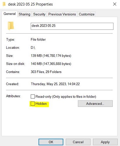 مشکل هیدن شدن فایل در فلش و هارد