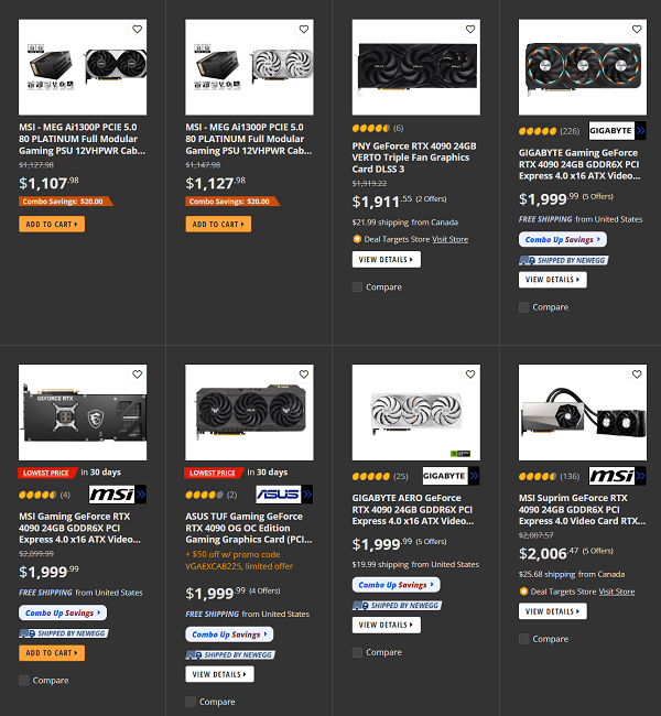 قیمت کارت گرافیک RTX 4090