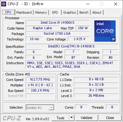 رکورد اورکلاک  Core i9-14900KS