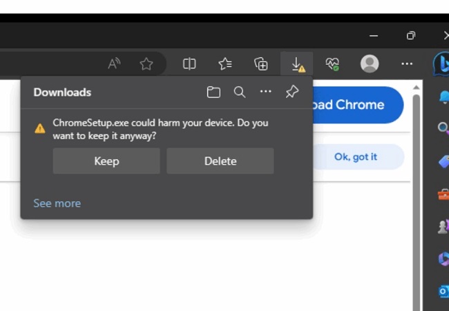هشدار ChromeSetup.exe