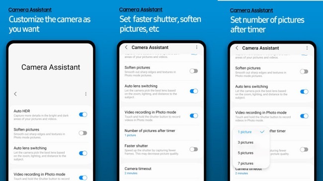 برنامه Camera Assistant سامسونگ