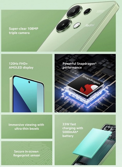 مشخصات شیائومی گوشی Redmi Note 13 4G