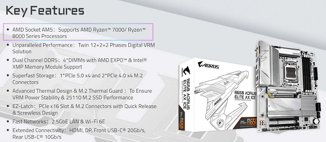 پشتیبانی از  AMD Ryzen 8000G
