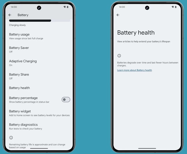 درصد هلث باتری اندروید