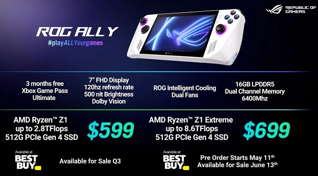 قیمت و مشخصات کنسول گیمینگ Rog Ally ایسوس