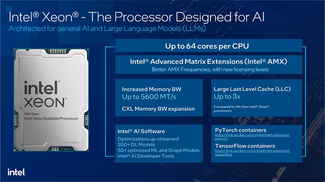 مشخصات و عملکرد پردازنده های Emerald Rapids اینتل