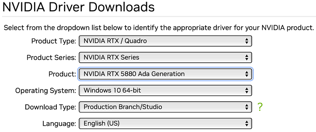 پشتیبانی از کارت گرافیک RTX 5880 Ada توسط درایورهای جدید انویدیا