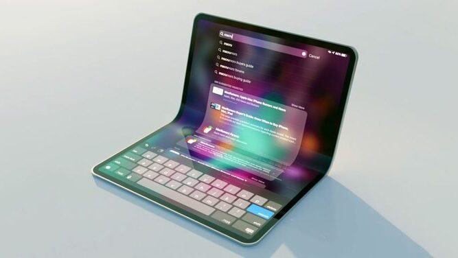 لپ تاپ با صفحه نمایش تاشو