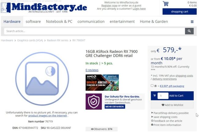 کارت گرافیک radeon rx 7900 gre