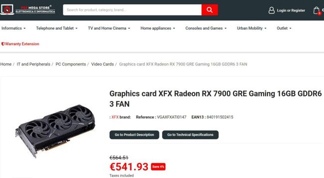 کارت گرافیک radeon rx 7900 gre