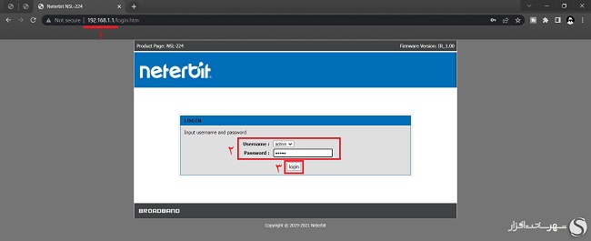 رمز تنظیمات مودم نتربیت
