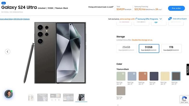 قیمت سامسونگ گلکسی اس 24 اولترا