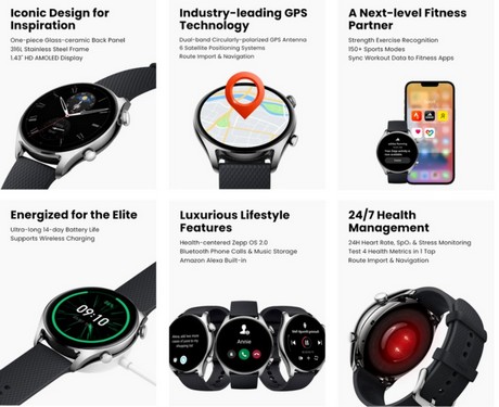 مشخصات ساعت هوشمند Amazfit GTR 4