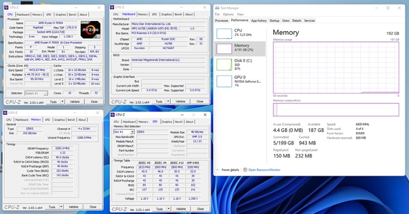 پشتیبانی از 192 گیگابایت حافظه رم DDR5 در تمام مادربردهای سری AM5