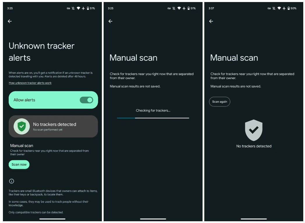 عملکرد قابلیت Unknown Tracker Alerts