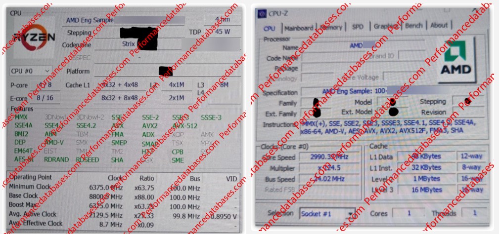 مشخصات پردازنده هیبریدی Ryzen 8000