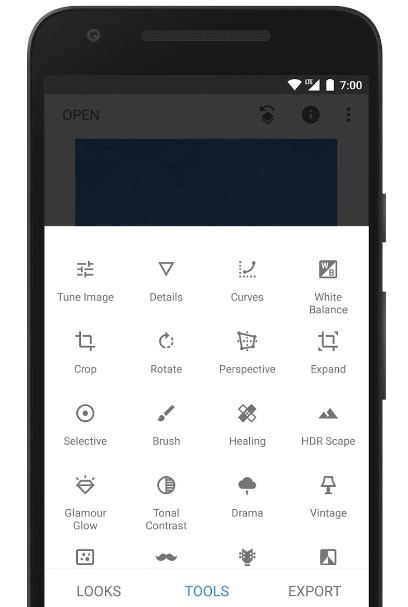 اپلیکیشن Snapseed (Android/iOS) - بهترین گوشی برای تولید محتوا