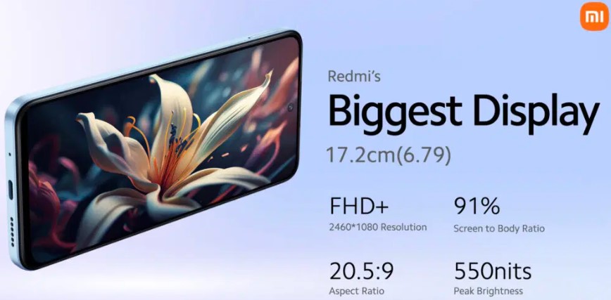 مشخصات نمایشگر بزرگ گوشی Redmi 12 5G